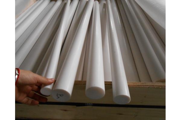 White Virgin Molded PTFE Teflon Rod Self Lubricating Natural Durability